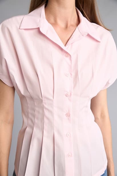 Slim Fit Poplin Short Sleeve Shirt (٤)