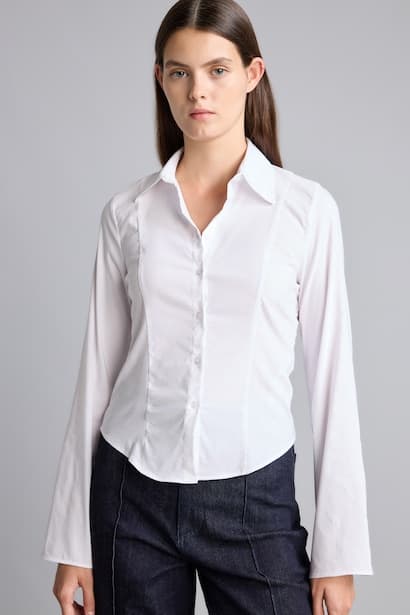 Slim Fit Poplin Long Sleeve Shirt