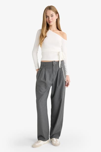 Normal Waist Baggy Fit Trousers