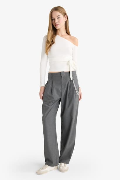 Normal Waist Baggy Fit Trousers (3)