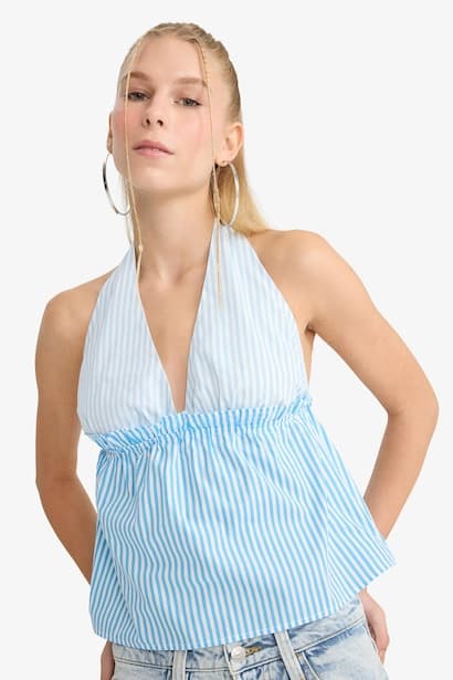 Poplin Tie-Neck Top (3)