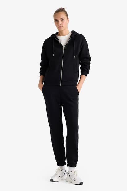 Basic Thick Drawstring Waist Pocket Jogger Sweatpants