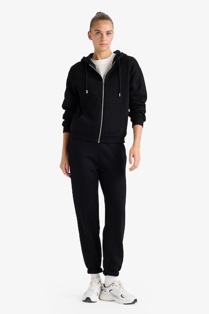 Basic Thick Drawstring Waist Pocket Jogger Sweatpants (3)