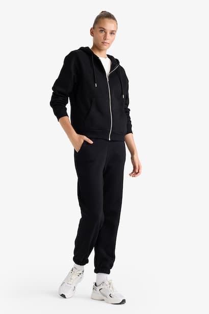 Basic Thick Drawstring Waist Pocket Jogger Sweatpants (4)