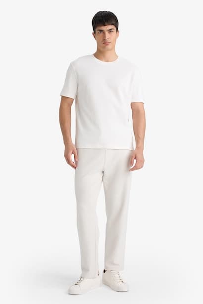 Textured Regular Fit Sweatpants Trousers
