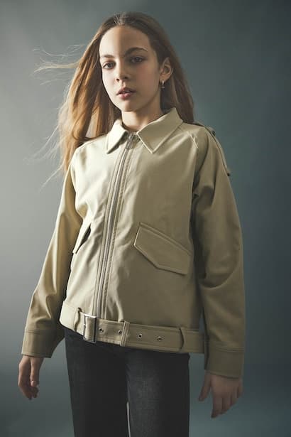 Girl Shirt Collar Jacket Trenchcoat