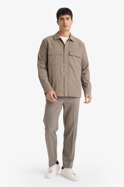Regular Fit Long Sleeve Overshirt Shirt (٤)