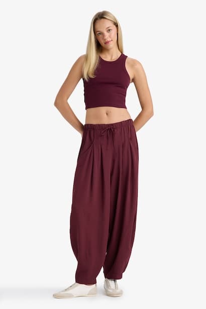 Normal Waist Balloon Fit Trousers (4)
