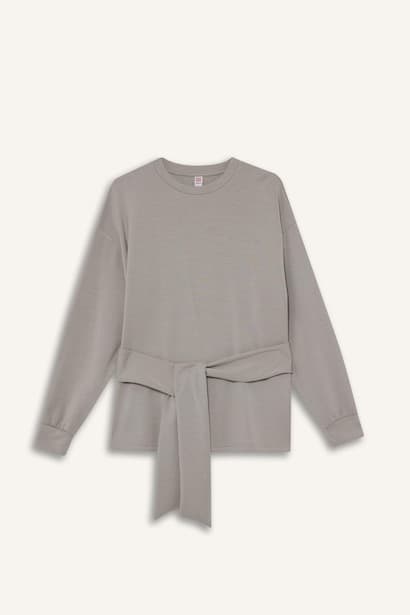 Fall in Love Modal Belted Sweatshirt Homewear (٣)