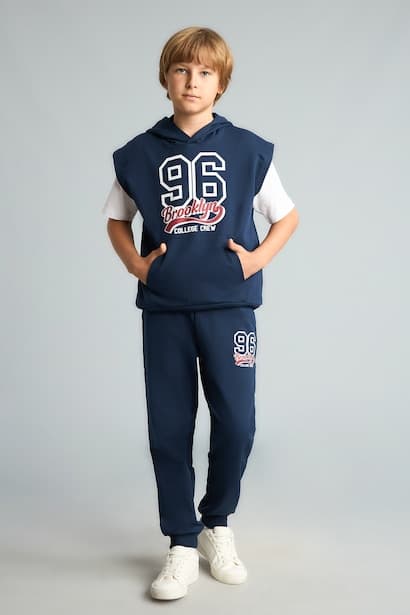 Boy 3 piece Navy Blue Regular Fit Set