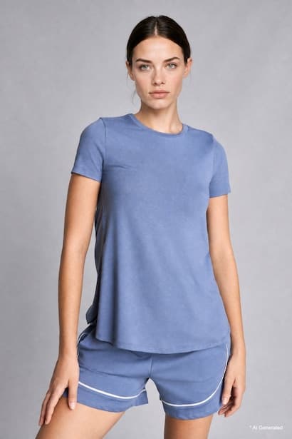 Long Short Sleeve Crew Neck Sports T-Shirt (3)