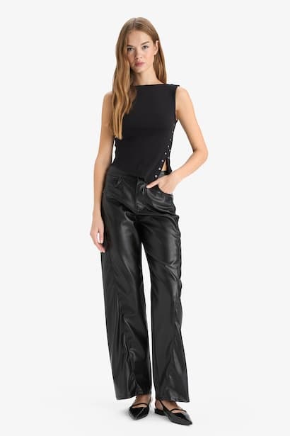 Normal Waist Wide Leg Trousers