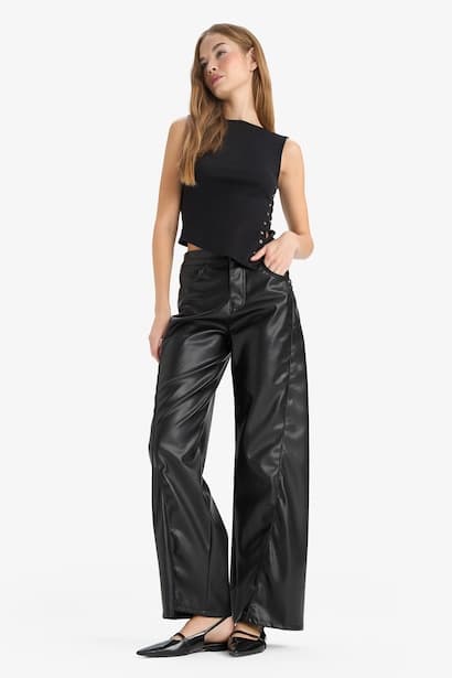 Normal Waist Wide Leg Trousers (3)