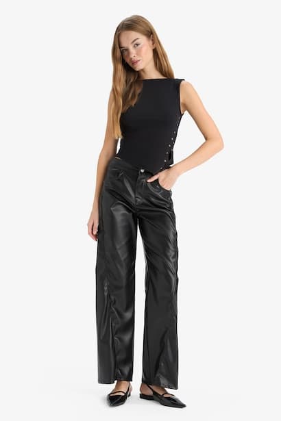 Normal Waist Wide Leg Trousers (4)