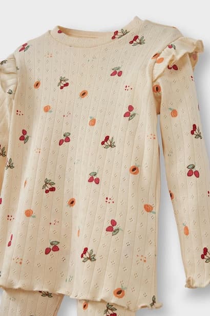 2 piece Regular Fit Fruit Knitted Pyjamas Homewear (٣)