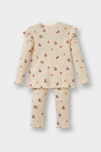 2 piece Regular Fit Fruit Knitted Pyjamas Homewear (٤)