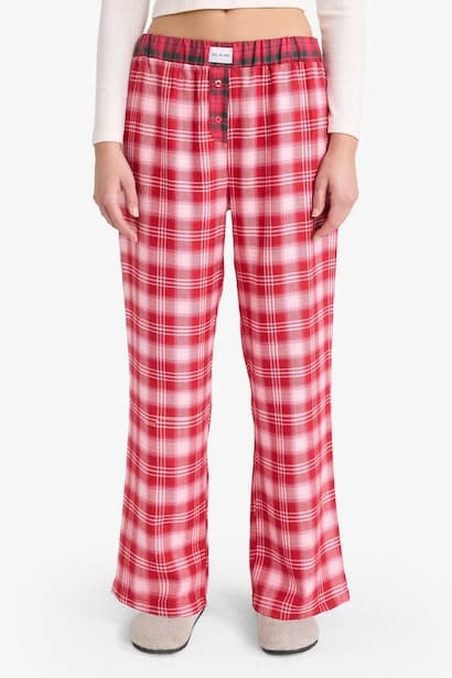 Regular Fit Flannel Plaid Pyjamas Bottoms Homewear (٣)