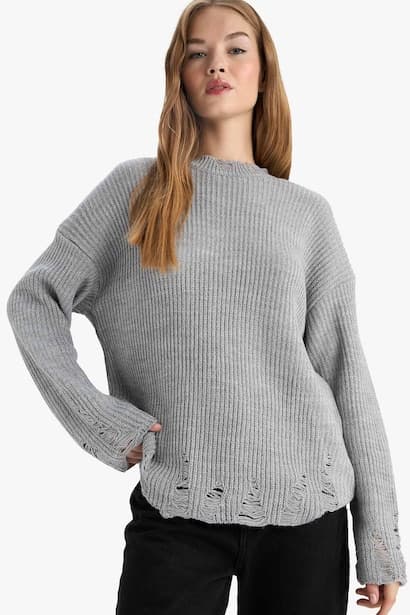 Overshirt Fit Crew Neck Pullover (3)