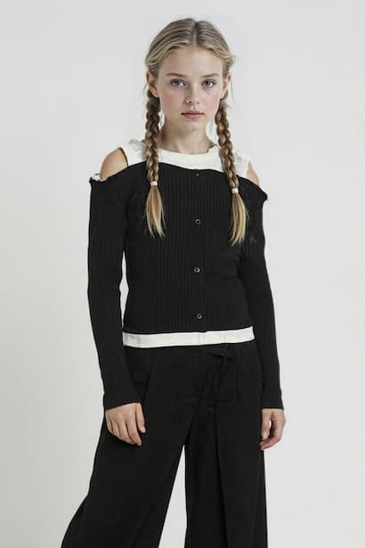 Girl Slim Fit Off Shoulder Ribbed Camisole T-Shirt