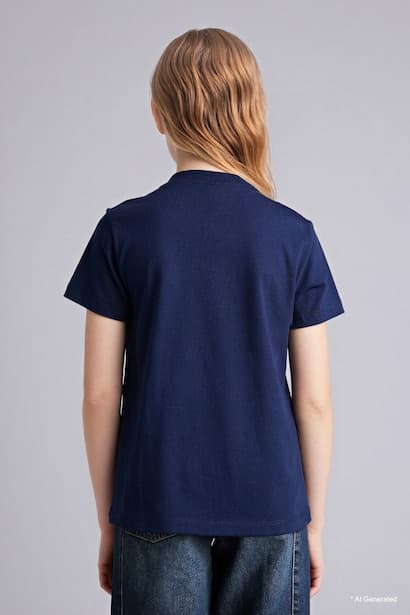 Girl Regular Fit Crew Neck Slogan Print T-Shirt (٤)