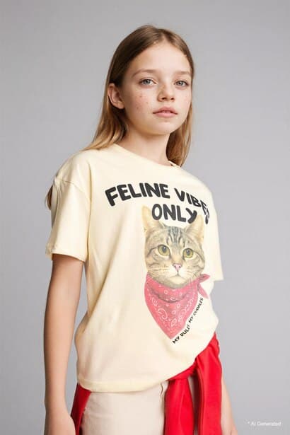 Girl Animal Print Oversize T-Shirt (٣)