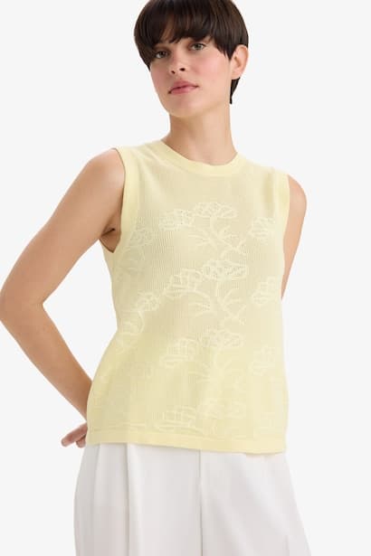 Regular Fit Knitwear Crew Neck Tank Top (3)