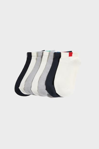 Boy Printed Cotton Ankle 7 Piece Socks