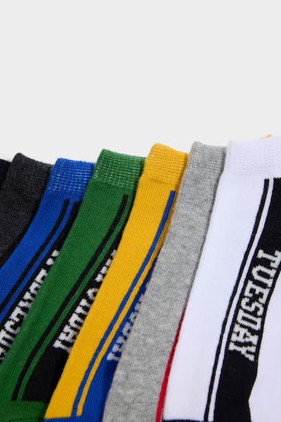 Boy Printed 7 piece Short Socks (٤)