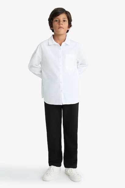 Boy Regular Fit Elastic Waist Standard Leg Trousers