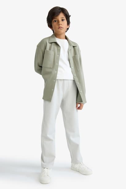 Boy Elastic Waist Regular Leg Trousers