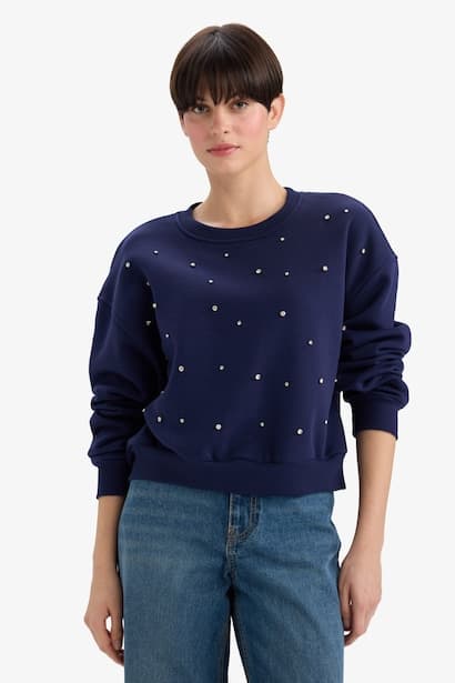 Boxy Fit Embroidered Long Sleeve Sweatshirt (3)