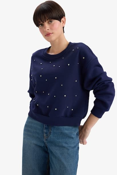 Boxy Fit Embroidered Long Sleeve Sweatshirt (4)
