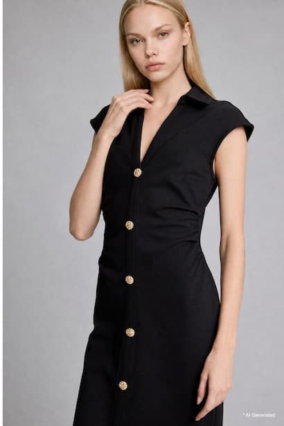 Fitted Polo Collar Dress (٣)