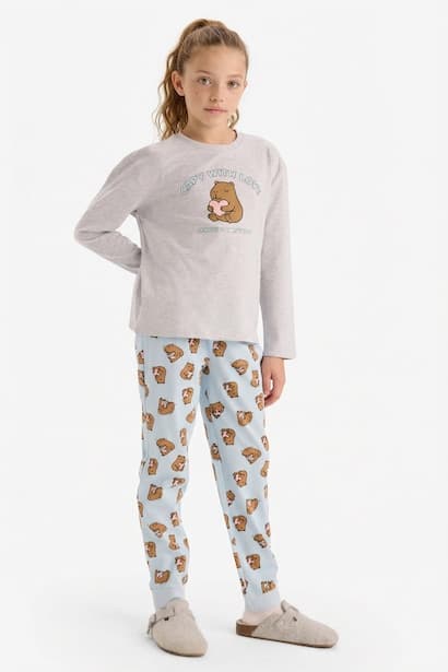 Girl Printed Top and Bottoms 2 Piece Pyjamas Set Homewear