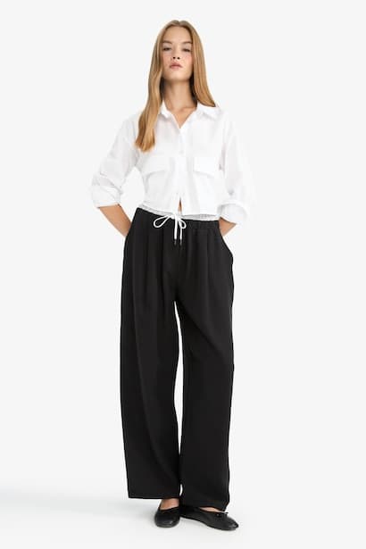 Normal Waist Baggy Fit Trousers (٣)