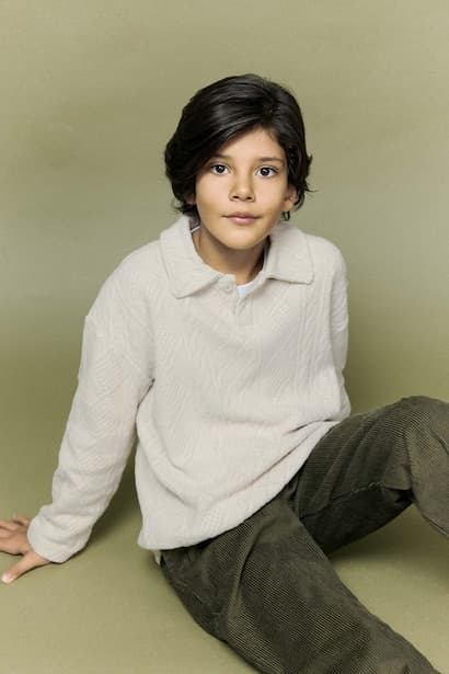 Boy Polo Neck Long Sleeve T-Shirt Sweatshirt