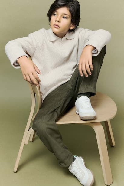 Boy Polo Neck Long Sleeve T-Shirt Sweatshirt (٣)