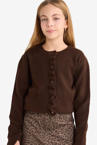 Girl Crew Neck Cardigan