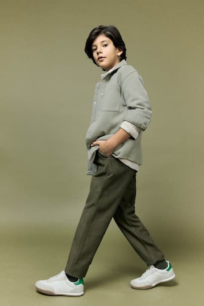 Boy Regular Leg Velvet Trousers