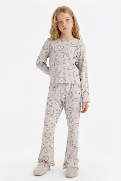 Girl Hello Kitty Ribbed Camisole 2 Piece Pyjamas Set Homewear