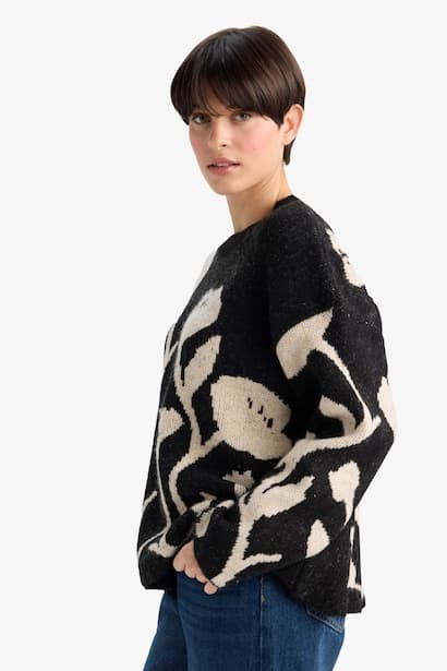 Oversize Fit Crew Neck Knitwear Pullover (٤)