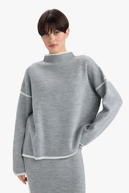 Oversize Fit Half Turtleneck Knitwear Pullover (٣)
