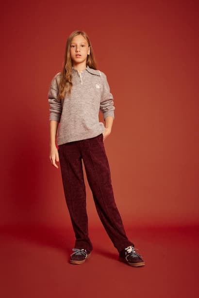 Girl Wide Leg Velvet Trousers
