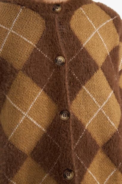 Regular Fit Crew Neck Knitwear Cardigan (٤)