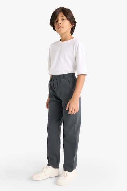 Boy Waist Elastic Gabardine Trousers