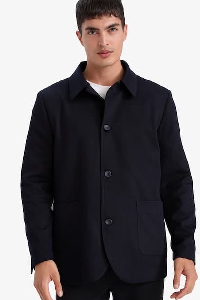 Regular Fit Polo Collar Blazer