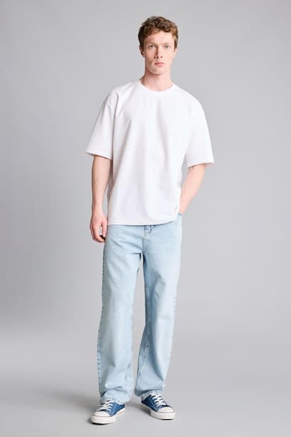 Baggy Fit Soft Jeans Denims (٣)