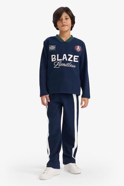 Boy Printed Sweatshirt Sweatpants 2 Piece Set (3)