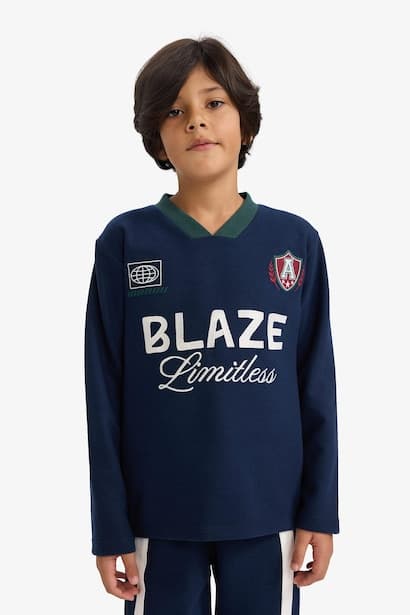 Boy Printed Sweatshirt Sweatpants 2 Piece Set (4)