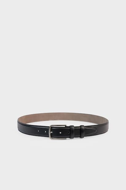 Man Rectangle Clasp Faux Leather Classic Belt